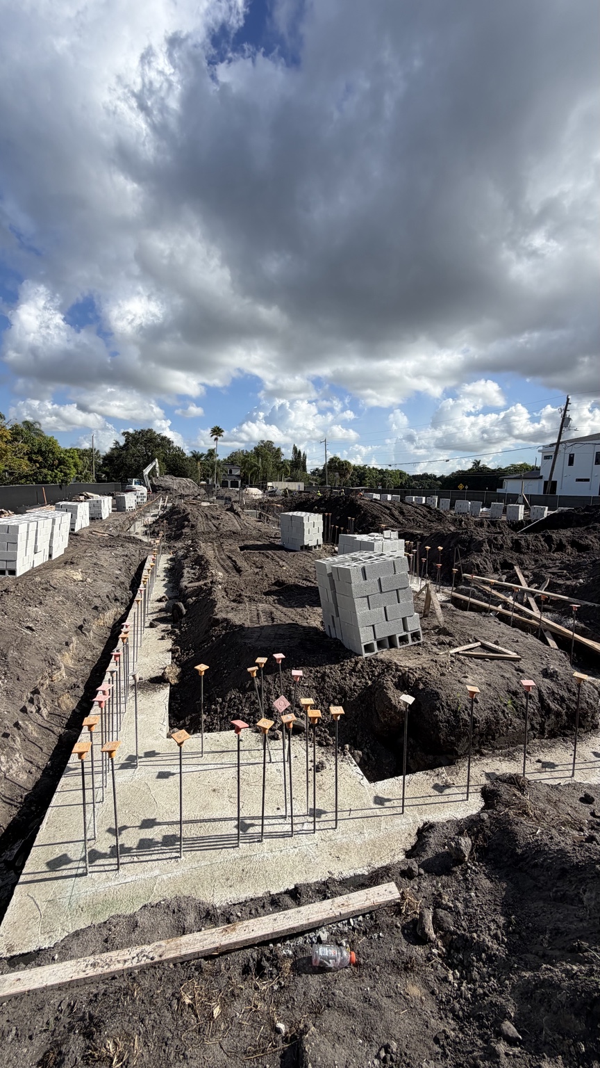 Foundation and reinforcing steel at the Plantation project