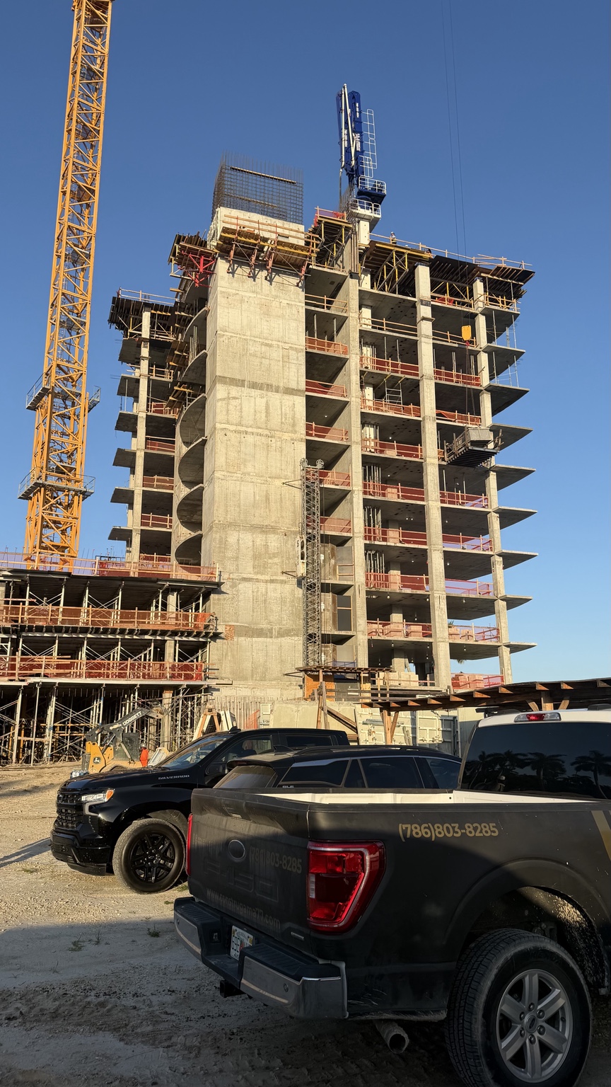 High-rise concrete structure under construction